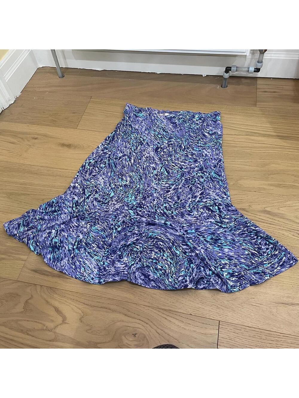 TanJay Petite Purple Blue Pattern Skirt Women’s Size 6P